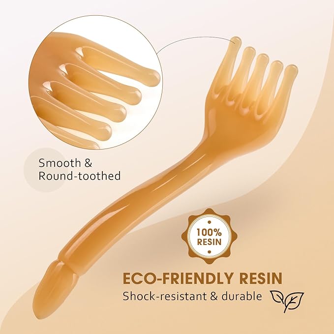 MoyRetty 2 Pack Manual Scalp Massagers, Perfect Scalp Massage Comb for Men & Women Home or Travel Use, Head Spa Gua Sha Tools for Relaxing(Brown)