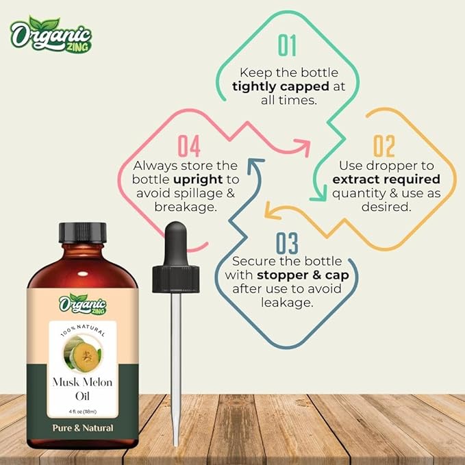 Musk Melon (Cucumis Melo) Oil | Pure & Natural Carrier Oil for Aroma, Skincare & Massage - 118ml/3.99fl oz