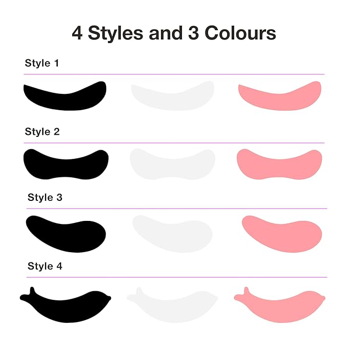 Curacoro Reusable Eye Pads, Silicone Under Eye Patches Lash Lift Cover Eyelash Extension | Soft Pads for Sensitive Skin during Eyelash Perm Lamination & Lash Extensions Remover (Pink, Style 1)