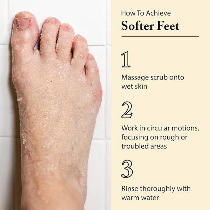 FootFitter Foot Scrub – Exfoliating Natural Sea Salt Based Feet & Dry Skin Scrub – Sweet Vanilla (11.2 oz.)