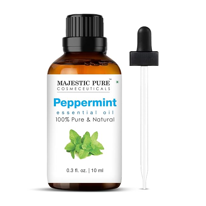 Majestic Pure Peppermint Essential Oil - 100% Pure Peppermint Oil for Aromatherapy, Massage & Topical Uses, Perfect for Diffuser & Essential Oil Diffuser - 0.33 fl. oz
