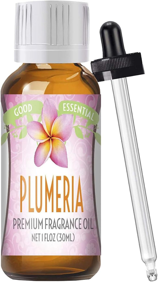 Good Essential Professional Plumeria Fragrance Oil (30 ml / 1 fl oz) for Diffusers, Candles, Soaps, Lotions & Perfume