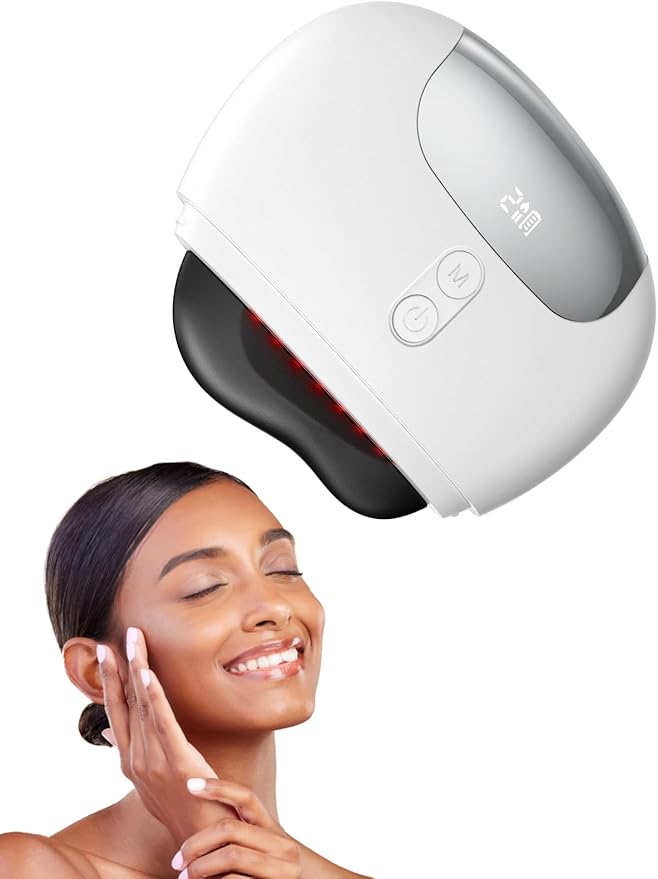 Gua Sha Facial Tools, Face Sculpting Tool Electric Face Massager with Heat & Vibration 5 Models, 1000mAh Battery Anti-Aging Device & EyeFace Puffiness & Wrinkles & FirmTighten - Gift for Women White