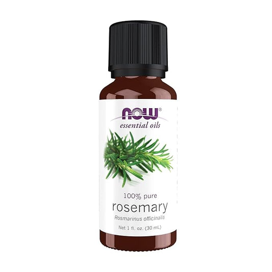 NOW Essential Oils, Rosemary Oil, Purifying Aromatherapy Scent, Steam Distilled, 100% Pure, Vegan, Child Resistant Cap, 1-Ounce