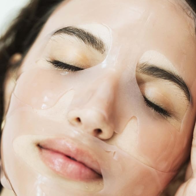 Karuna Skin - COLLAGEN Face Mask Sheets, Hydrogel 2-Piece Facial Mask, Age-Defying, Hydrating, Rejuvenating & Moisturizing Skin Care Essential That Targets Fine Lines & Wrinkles, 4 Packs