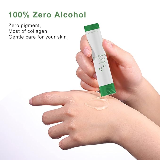 Collagen Face Mask Skin Care, Wash-Free Sleeping Facial Mask, Essential Lifting Firming Moisturizing Face Care Gel, Portable Packaging for Women(40 packs)