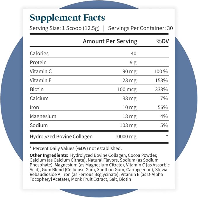 Pattern Wellness Collagen Peptides Powder (Type I & III) - Hair, Nails, Skin and Joint Health - Grass Fed & Pasture Raised - Hydrolyzed Collagen, Non-GMO, Dairy Free, & Keto - Cookies & Cream (13 Oz)