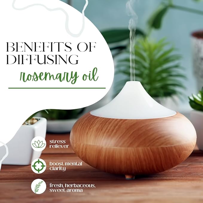 GreenHealth - Rosemary Essential Oil - 16 fl oz (473 ml) Aluminum Bottle w/Plug Cap – 100% Pure Essential Oil