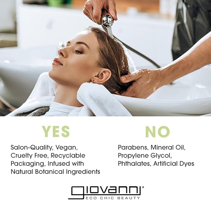 GIOVANNI ECO CHIC Frizz Be Gone - Super Smoothing Anti-Frizz Hair Serum, Adds Shine, Seals in Color, Infused with Natural Botanical Ingredients, Salon Quality, No Parabens - 2.75 oz (1 Pack)