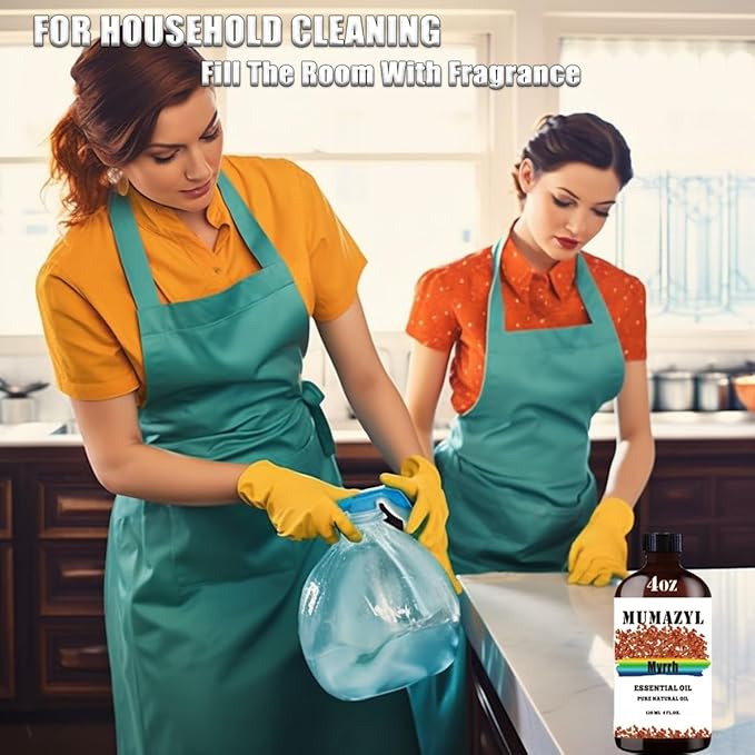 Myrrh Essential Oil, Myrrh Oil 4 Fl Oz 120ML for Diffuser Humidifier Yoga Cleaning DIY Candle Soap Making Essential Oils