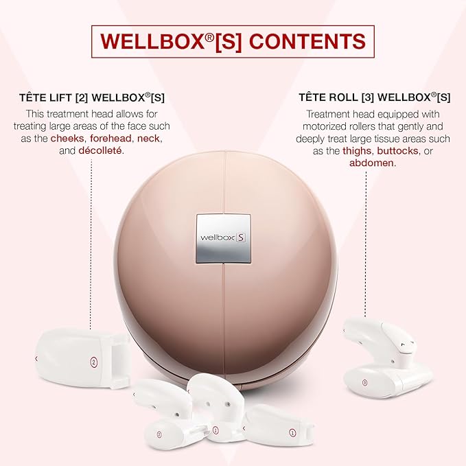 LPG - WELLBOX®[S] - Face & Body Sculpting Device - Age-defying, Toning & Cellulite Reduction Action - 100% Natural Cellular Stimulation Method - SPS+ Technology - Made in France - Beige Nude
