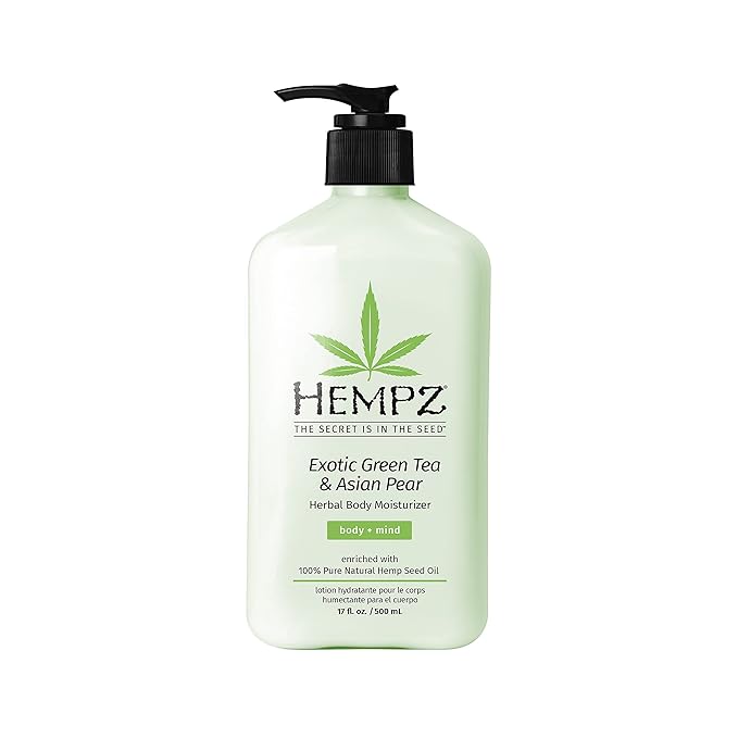 HEMPZ Body Lotion - Green Tea & Asian Pear Daily Moisturizing Cream, Shea Butter Body Moisturizer - Skin Care Products, Hemp Seed Oil - Large