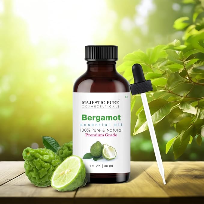 MAJESTIC PURE Bergamot Essential Oil | 100% Pure and Natural Bergamot Oil | Premium Grade Essential Oils for Hair Care, Home Diffusers, Skin, Aromatherapy, Massage and Humidifiers | 1 Fl Oz