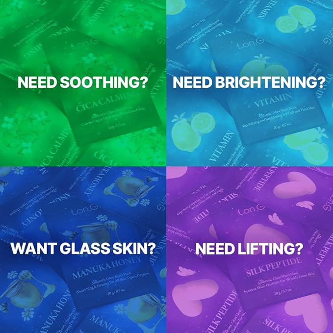 Vitamin C and Niacinamide Authentic Glow Sheet Mask - even skin tone, helps reduce hyperpigmentation and blemish care, glass skin, instant glow, non irritating, Korean skincare, 10 sheets/0.7 oz