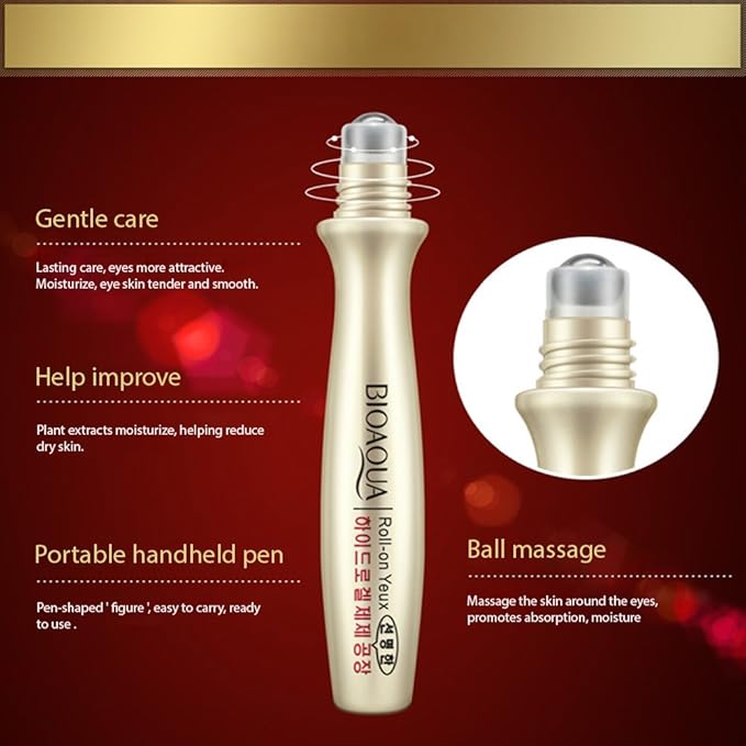 BIOAQUA Gold Essence Collagen Eye Cream Anti Dark Circle Wrinkle Repairing Ball-Pen Plant Extracts Moisturize Charm