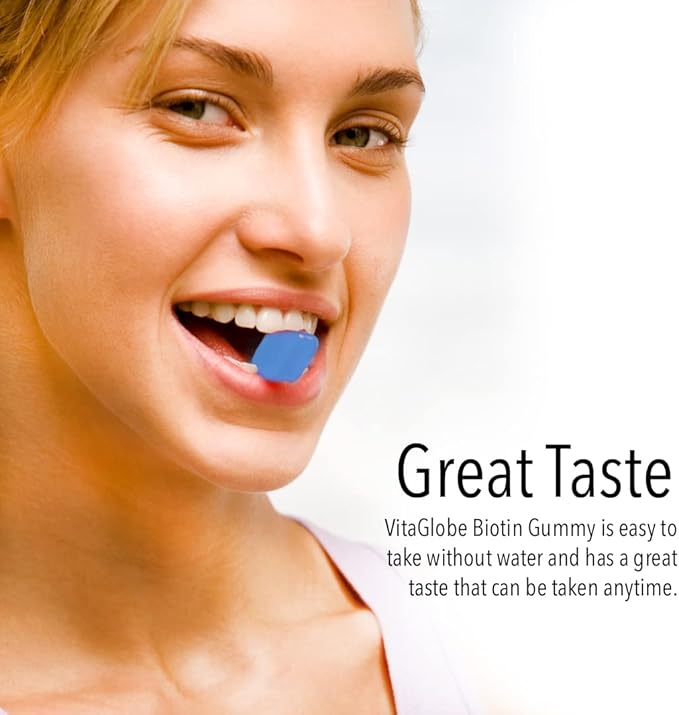 VitaGlobe Biotin 5000mcg Gummy - Mixed Berry Gummy for Hair, Skin & Nails, 80 Count (Pack of 2)