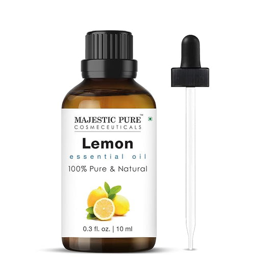 Majestic Pure USDA Organic Lemon Essential Oil | 100% Organic and Premium Quality| Aromatherapy, Skincare, Hair Care, & Household Use | 0.3 fl. Oz