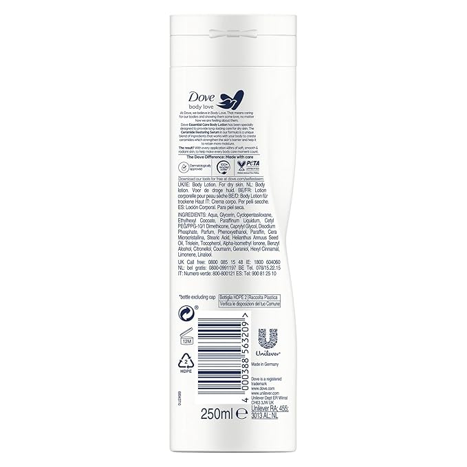 Dove Essential Nourishment Body Lotion - Dry Skin (250ml) - Pack of 2 by Dove
