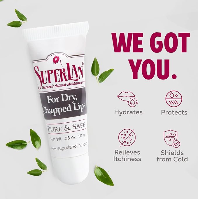 Lanolin Lip Balm 2 pack - Organic Lip Repair - Medical grade - Natural nipple cream - Moisturizer for dry cracked lips - Hydrating lip care - Ultra pure jojoba oil - Chapstick For Men & Women 0.70 Oz