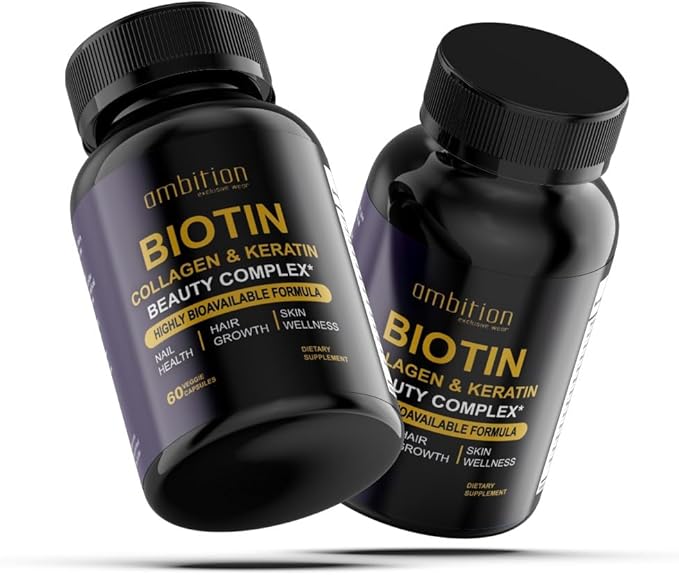 Hyaluronic Acid, Biotin, Collagen, Keratin, Cucurma, Vitamins 25,000 Beauty Complex, 60 Veggie Capsules, Hair Growth, Nail Join Bone Health Supplement