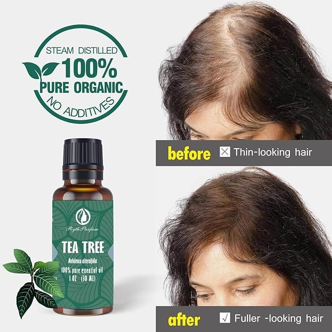 Pure Tea Tree Oil 30ML with 𝐆𝐫𝐚𝐝𝐮𝐚𝐭𝐞𝐝 𝐄𝐲𝐞 𝐃𝐫𝐨𝐩𝐩𝐞𝐫 - Therapeutic Grade for Skin, Hair, Face,Toenails | 100% Natural Melaleuca Tea Tree Essential Oil for Face,Piercings, Scalp