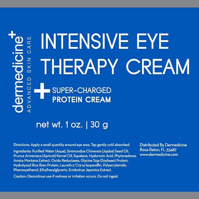 Intensive Therapy Eye Cream w/Peptides, Jojoba Oil, Arnica, Rice Bran | May Help Reduce The Appearance of Under Eye Puffiness, Dark Circles & Fine Lines | Face 1 oz / 30 g