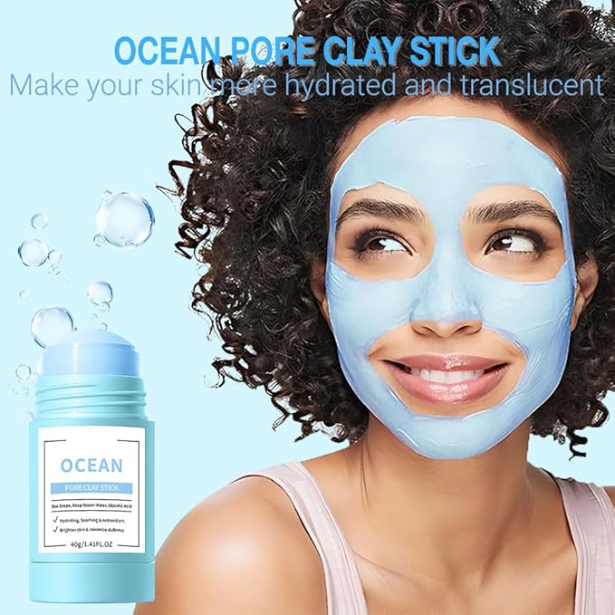 Clay Mask For Face, Vitamin C Face Masks with Turmeric and Kaolin Clay, Deep Cleansing Pores, Skincare Facial Mask for Refining Pores and Controlling Oil, (Blueberry)