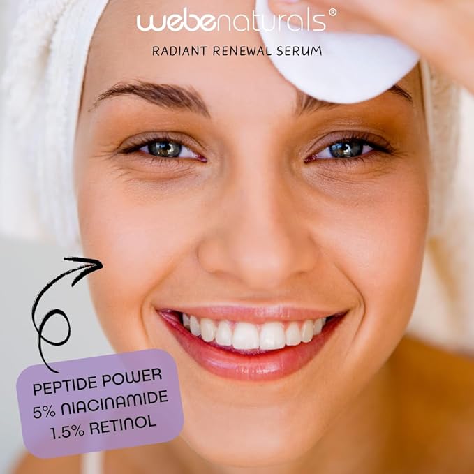 WEBE Snail Mucin 92% Radiant Renewal Serum | Retinol 1.5%, Niacinamide 5%, Peptides, Vitamin C, Hyaluronic Acid & Zinc PCA | Anti-Aging Plumping Serum with Intense Moisture Lock, Glowing Smooth Skin