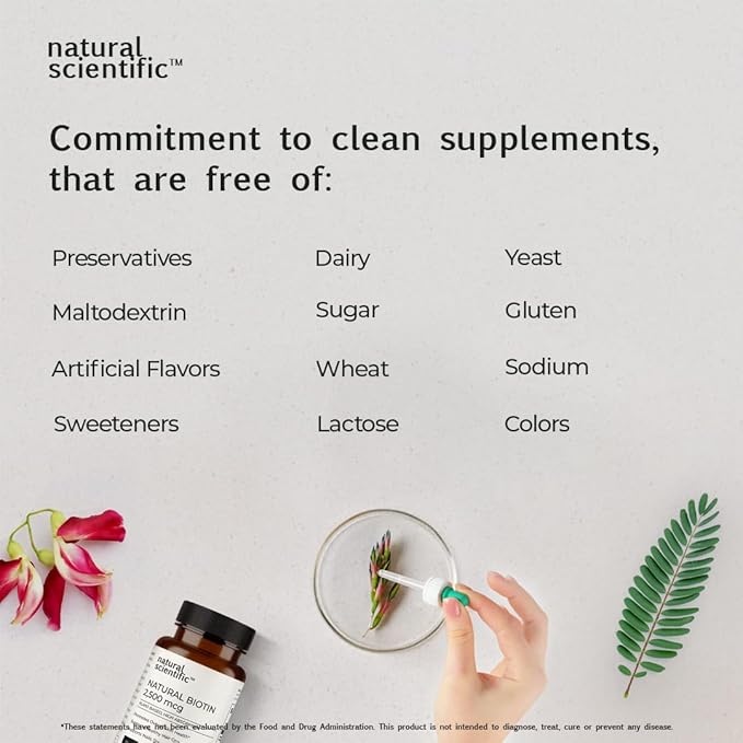 Organic Biotin Supplement 2500 mcg - Hair, Skin and Nails Vitamins for Women and Men - Vegan, Gluten-Free, Non-GMO - 30 Capsules, 1-Month Supply - Premium Dietary Supplement