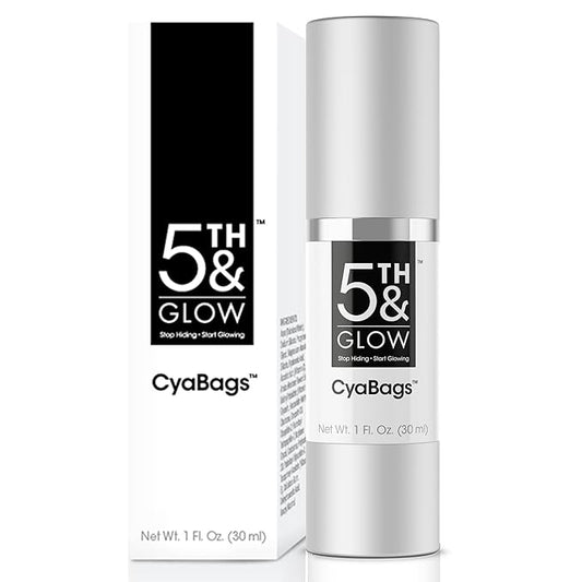 5th & Glow Cyabags - Eye Serum - Instant Eye Bag Remover and Eye Puffiness Reducer with Hyaluronic Acid and Vitamin C for Fine Lines, Wrinkles, and Under Eye Bags, 1 oz