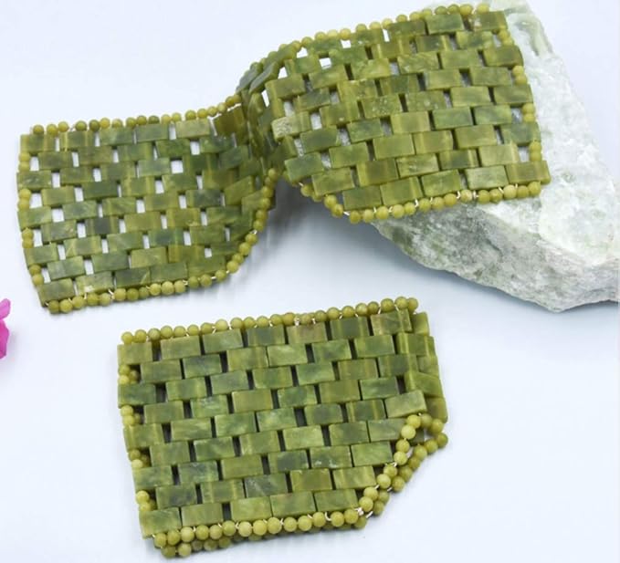 AITELEI Natural Jade Eye Mask Anti-Aging Facial Sleeping Eye Mask Hot or Cold Therapy Blindfold for Puffy Eyes, eye masks for dark circles and puffiness Massage Tool