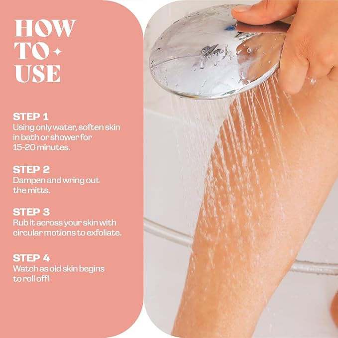 Exfoliating Glove - Turkish Hammam Mitt for Bath, Exfoliating Body Scrubber Mitt, Dead & Dry Skin Remover for Body, Great for Spray Tan Removal, Smooth Skin Surface (1 Count)