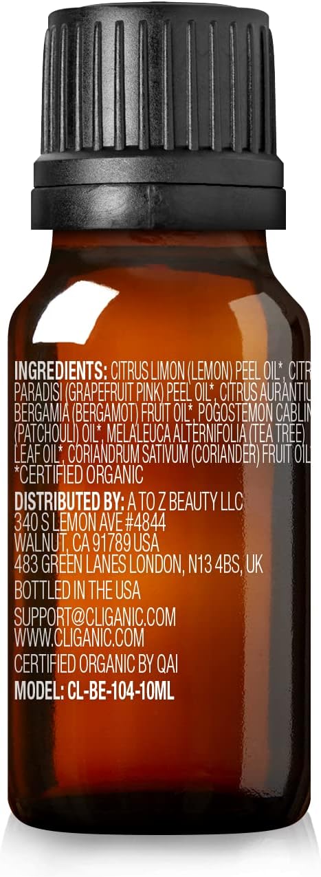 Cliganic Clean Breeze Essential Oil Blend - Natural Aromatherapy Oil for Diffuser Steam Distilled | Non-GMO Verified