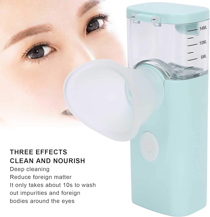 Dioche Portable Dry Eye Humidifier & Facial Steamer - Eye Mist Sprayer for Moisturizing, Fast Steam, Makeup (Blue)