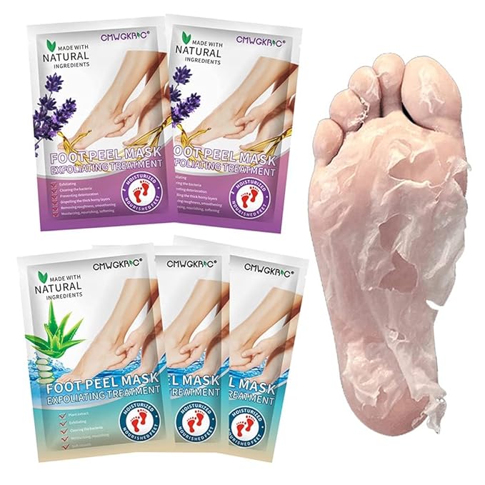 5 Pack Foot Peeling Mask,Exfoliator Peel Off Calluses Dead Skin Callus Remover,Foot Mask for Dry Cracked Feet,Foot Peel Mask for Men and Women Feet Peeling Mask for Mothers Day Gifts
