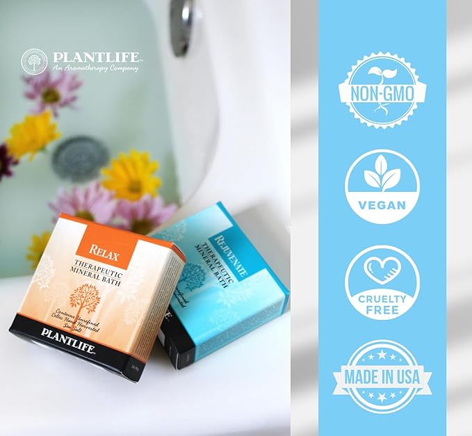 Plantlife Balance Therapy Bath Salts - Straight from The Plant Natural Aromatherapy Bath Salts - Balance, Calm, and Release Tension in The Body - Made in California 16 oz