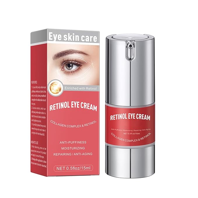 Retinol Eye Cream for Dark Circles and Puffiness, Anti Aging Under Eye Cream Reduce Wrinkles Fine Lines, with Collagen and Hyaluronic Acid,Smooth and Hydrate,Suitable for Sensitive Skin