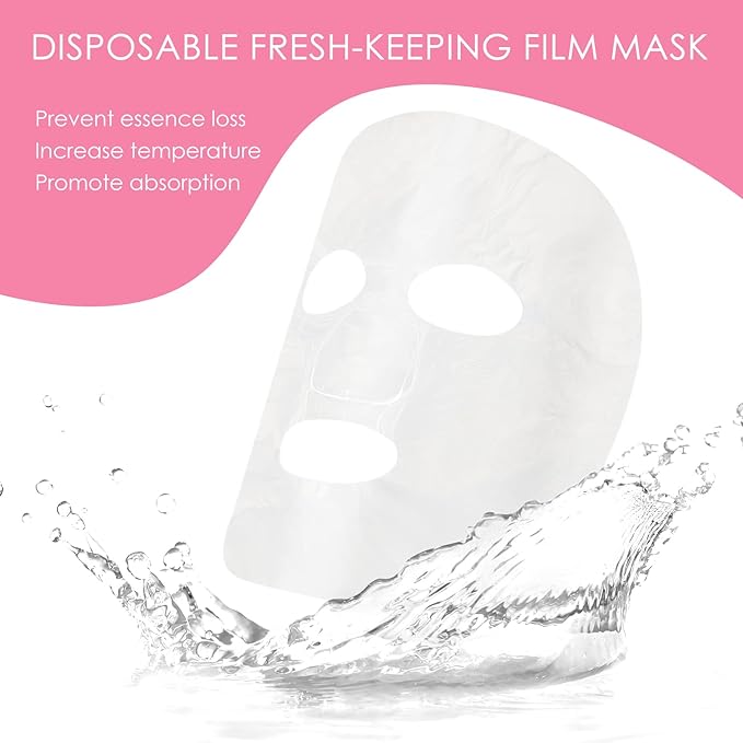 200 Sheets Facial Plastic Mask Disposable Facial Sheet Mask Transparent Face Masks Skincare Preservative DIY Clear Spa Thin Plastic Wrap Moisture Retention