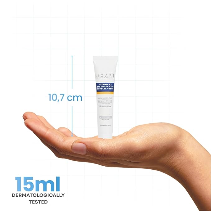 Eye Cream with Vitamin K2 - Moisturising Eye Care Against Dark Circles & Bags - Anti-Wrinkle & Firming Effect - 15 ml