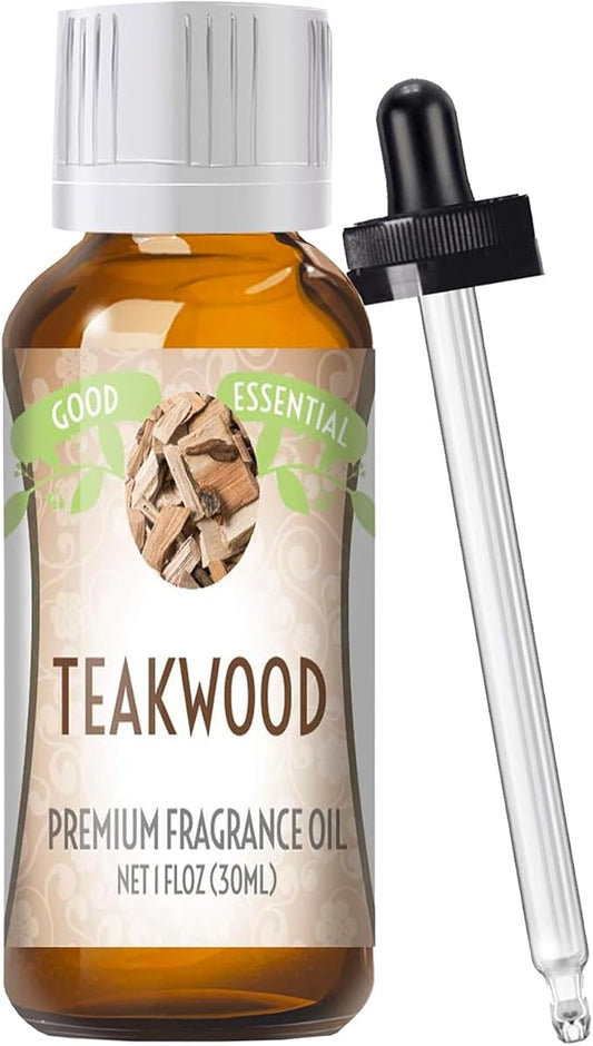 Good Essential Professional Teakwood Fragrance Oil (30ml/1 fl oz) for Candles, Soaps, Lotions, Perfume & Diffusers
