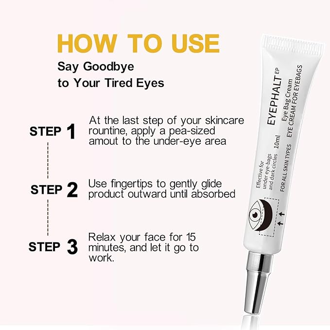 Caffeine Eye Cream for Dark Circles,Under Eye Cream for Puffiness and Bags,Eye Cream Anti Aging for Men Women Reduce Wrinkles Fine Lines, Suitable for All Skin Types 0.33 fl.oz