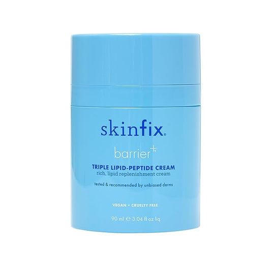 Skinfix Triple Lipid-Peptide Cream - 3.3 oz - Rich Face Moisturizer to Instantly Hydrate & Restore Dry, Sensitive Skin - Non-Comedogenic, Fragrance Free, Vegan, Cruelty Free