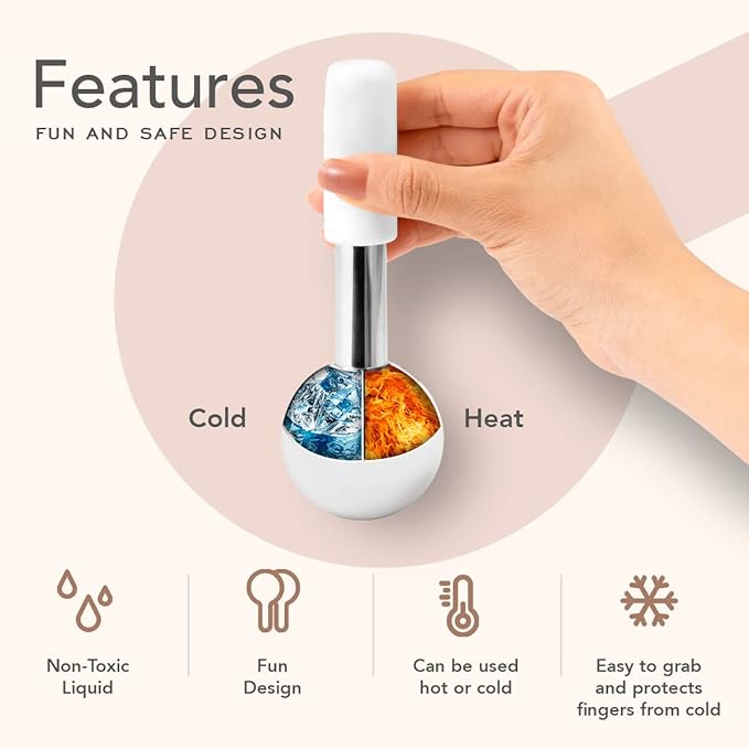 Ice Globes for Face Neck & Eyes, Unbreakable Stainless Steel Gua Sha, Facial Ice Globes for Puffiness, Wrinkles, Dark Circles, Steel (Set of 2)