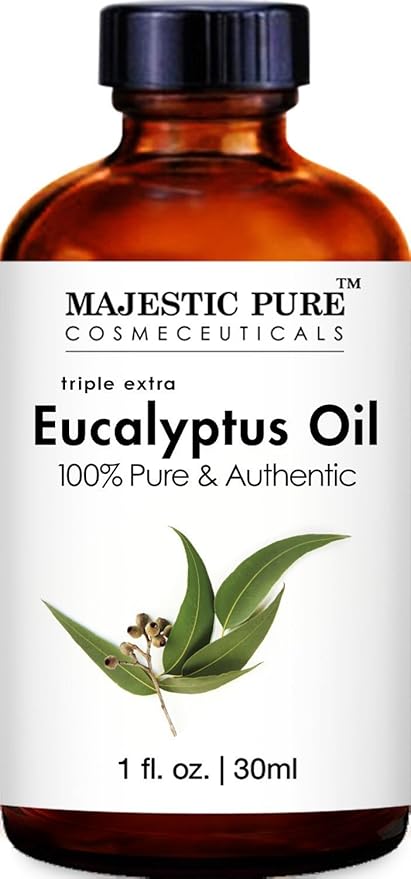 MAJESTIC PURE Eucalyptus Essential Oil | 100% Pure and Natural Eucalyptus Oil | Premium Grade Essential Oils for Hair Care, Home Diffusers, Skin, Aromatherapy, Massage and Humidifiers | 1 Fl Oz
