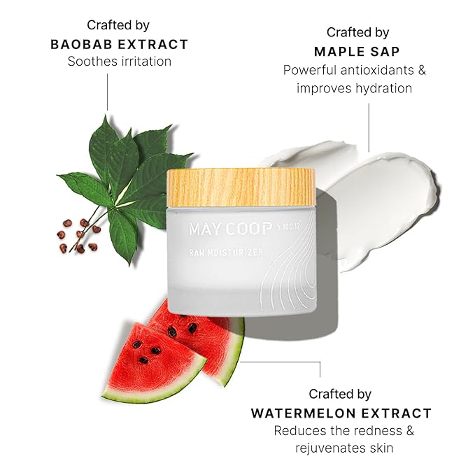 MAYCOOP 3 Step Moisturizing & Hydrating Korean Skincare Set - Raw Cream Skin Toner, Moisturizer Face Cream, Facial Mask Sheets All Skin Type