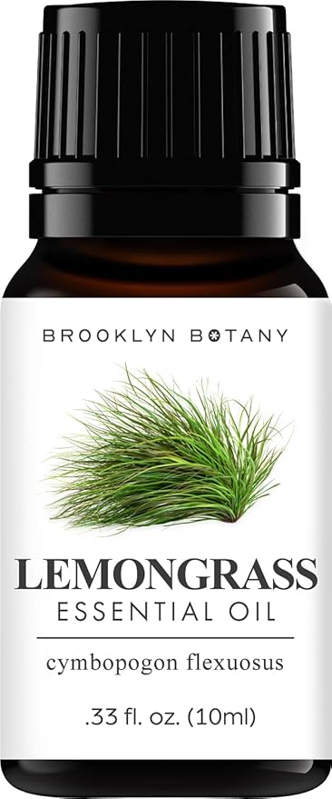 Brooklyn Botany Lemongrass Essential Oil - 100% Pure and Natural - Premium Grade Essential Oil - for Aromatherapy and Diffuser - 0.33 Fl Oz