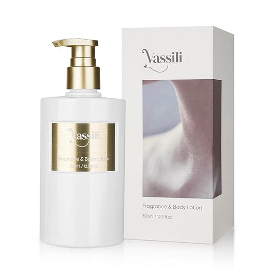 Body Lotion and Skin Tightening Cream for All Skin Types, Long-Lasting Aroma, Soothe and Smooth Bundle, Moisturizing Lotion for Dry Skin Relief (12.3 fl oz) -Vanilla