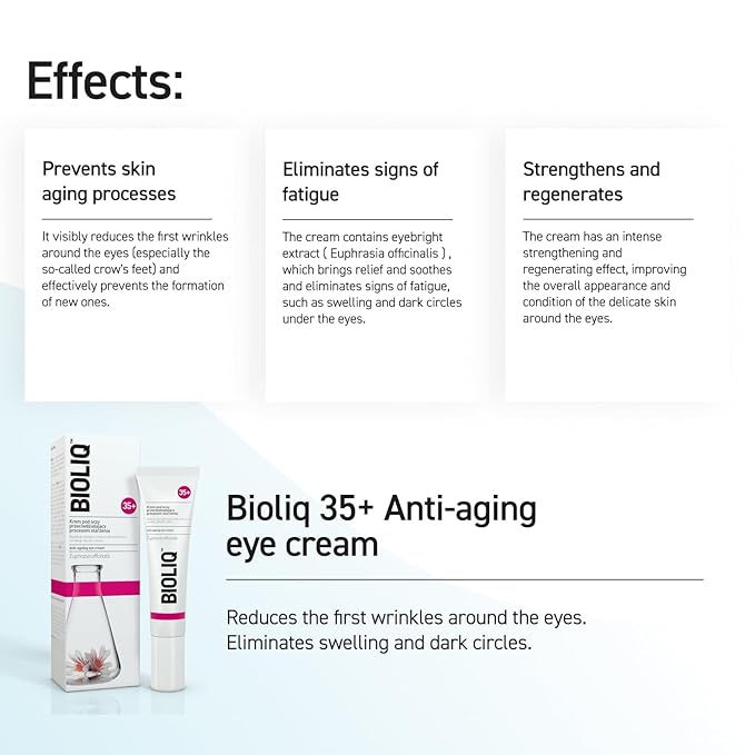 35+ Anti-aging Eye Cream - Visibly Reduces Wrinkles, Swelling, and Dark Circles - Intense Strengthening & Regenerating Formula, Eye Cream for Bags Under Eyes - Alleviates Fatigue Signs - 15ml