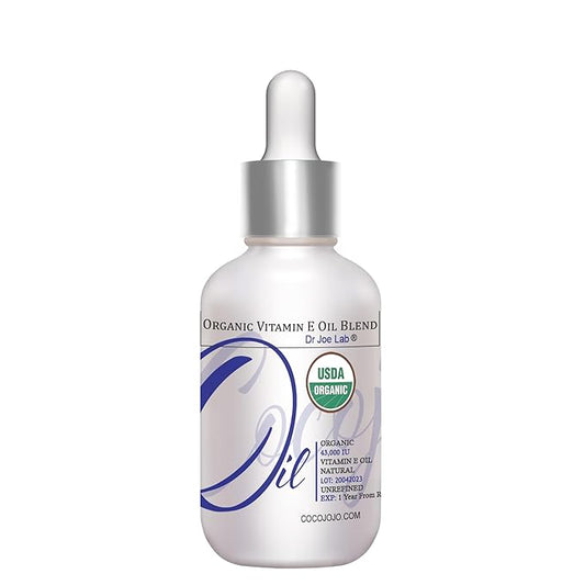 Dr Joe Lab Vitamin E Oil for Skin, Organic Vitamin E Oil for Hair, Face, Liquid Vitamin E, Vitamin E Body Oil, 100% Pure Natural Cold Pressed Unrefined, Moisturizes & Nourishes, Non GMO - 1 Oz