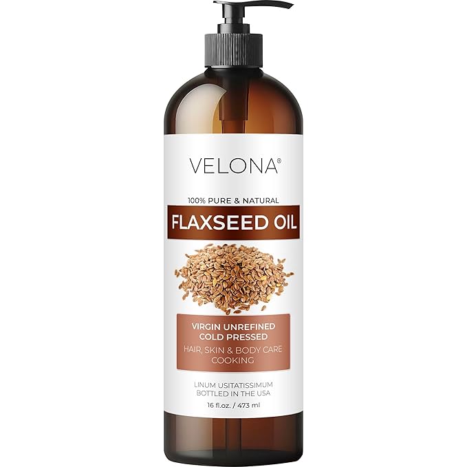 velona Flaxseed Oil - 16 Fl Oz | 100% Pure and Natural Carrier Oil | Unrefined, Cold Pressed |Body, Face & Skin Care | Use Today - Enjoy Results…